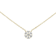 DIAMOND CLOSEOUT! .22ct G SI 14K Yellow Gold Diamond Snowflake Flower Pendant Necklace 16-18"