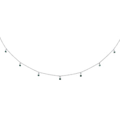 SPECIAL!.25cts G SI 14K White Gold Emerald Gemstone By the Yard Pendant Necklace 18"