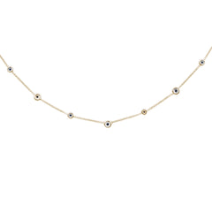 SPECIAL! .07cts G SI 14K Yellow Gold Blue Sapphire Gemstone By the Yard Pendant Necklace 18" Chain