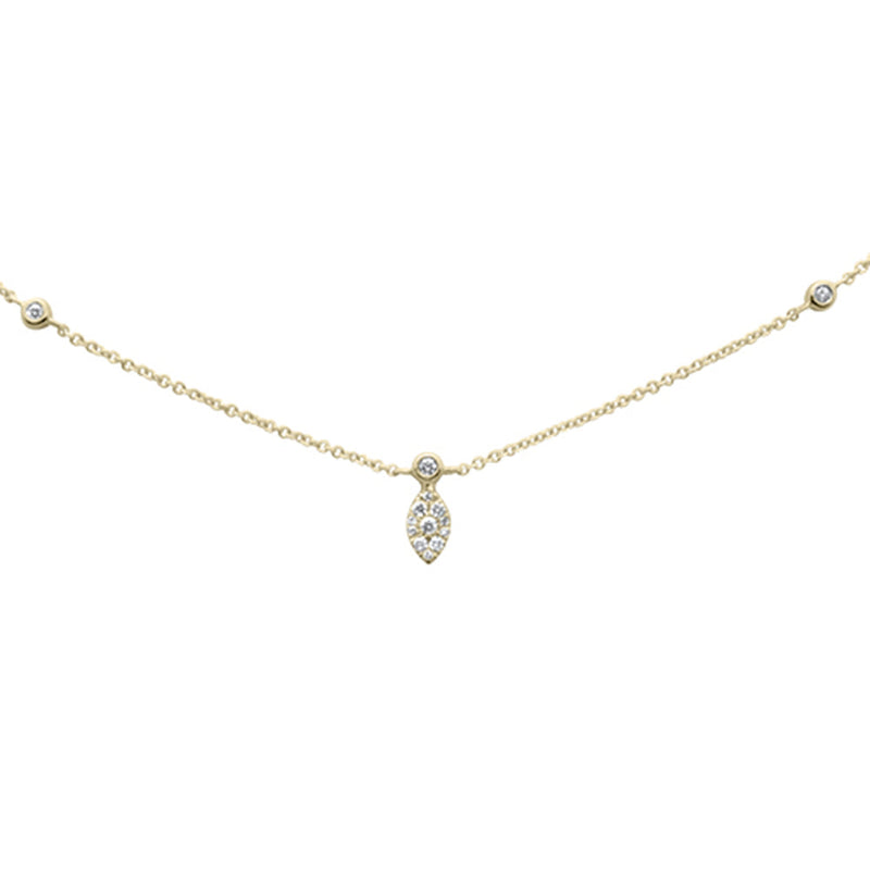 DIAMOND CLOSEOUT! .16ct G SI 14K Yellow Gold Diamond By The Yard Chain 18"
