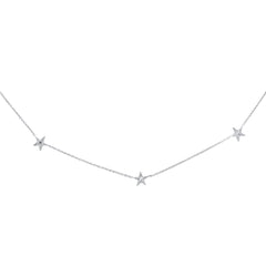 DIAMOND CLOSEOUT!  .20ct G SI 14K White Gold Diamond Star Shaped By the Yard Chain Pendant Necklace 16+2" Ext Chain