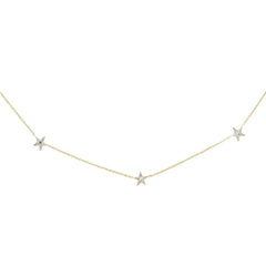 DIAMOND CLOSEOUT!  .21ct G SI 14K Yellow Gold Diamond Star Shaped By the Yard Chain Pendant Necklace 18"