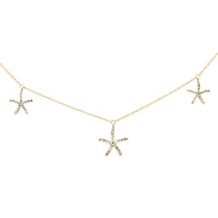 DIAMOND CLOSEOUT! .30ct G SI 14K Yellow Gold Diamond Starfish Dangling Pendant Necklace 16-18"