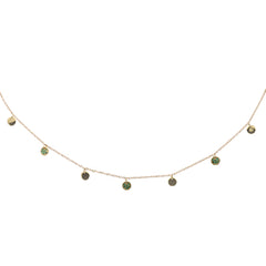 SPECIAL! .23cts G SI 14K Yellow Gold Emerald Gemstone Dangling Pendant Necklace 18" Long