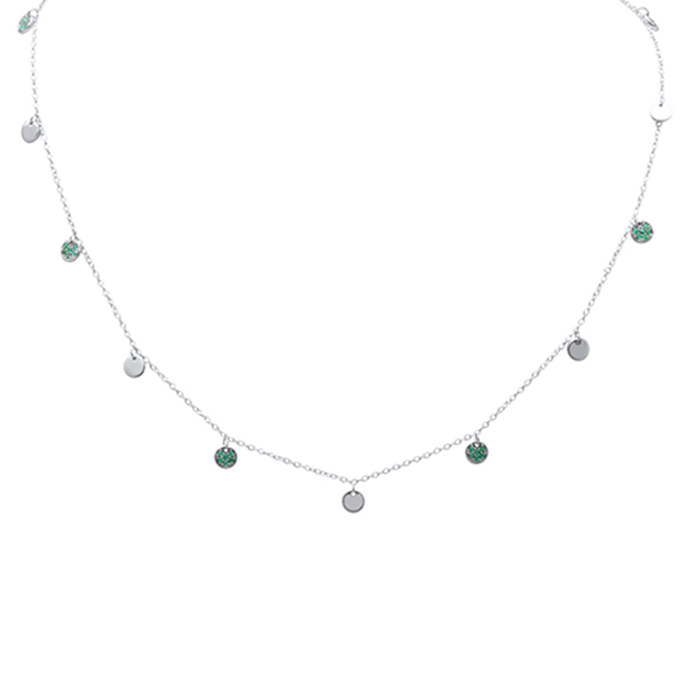 SPECIAL!.22ct G SI 14K White Gold Emerald Gemstones Pendant Necklace 18" Long