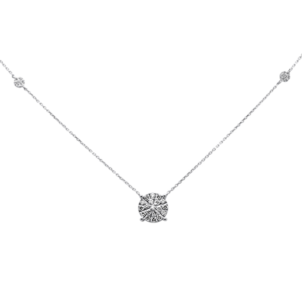 DIAMOND CLOSEOUT! .46ct G SI 14K White Gold Diamond Filligree Style Solitaire Pendant Necklace 20"