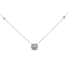 DIAMOND CLOSEOUT! .46ct G SI 14K White Gold Diamond Filligree Style Solitaire Pendant Necklace 20"