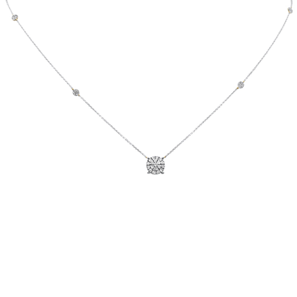 DIAMOND CLOSEOUT!  .45ct G SI 14K Yellow Gold Diamond Round Pendant Necklace 18" Long