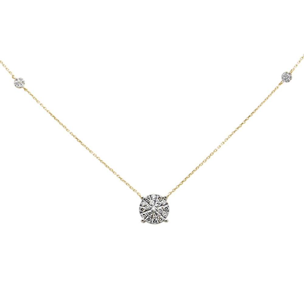 DIAMOND CLOSEOUT!  .46ct G SI 14K Yellow Gold Diamond Filligree Style Solitaire Pendant Necklace 20"
