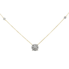 DIAMOND CLOSEOUT!  .46ct G SI 14K Yellow Gold Diamond Filligree Style Solitaire Pendant Necklace 20"
