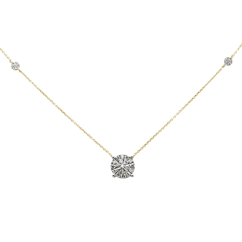 DIAMOND CLOSEOUT!  .46ct G SI 14K Yellow Gold Diamond Filligree Style Solitaire Pendant Necklace 20"