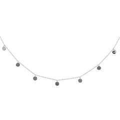 SPECIAL! .28ct G SI 14K White Gold Blue Sapphire Gemstone Dangling Pendant Necklace 18"