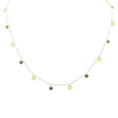SPECIAL! .27ct G SI 14K Yellow Gold Blue Sapphire Gemstone Dangling Pendant Necklace 16" +2" EXT