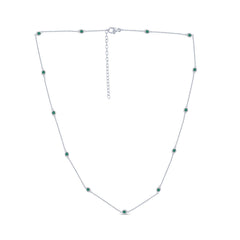 SPECIAL! .43cts G SI 14K White Gold Emerald Gemstone By the Yard Chain Pendant Necklace 18"