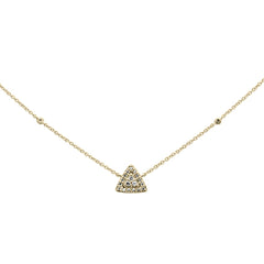 DIAMOND CLOSEOUT! .13ct G SI 14K Yellow Gold Diamond Triangle Shaped Pendant Necklace 18"