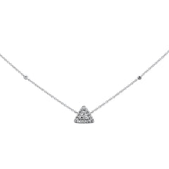 DIAMOND CLOSEOUT! .13ct G SI 14K White Gold Diamond Triangle Shaped Pendant Necklace 18'