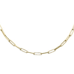 SPECIAL!.55ct G SI 14K Yellow Gold Diamond Paperclip Pendant Necklace 16"