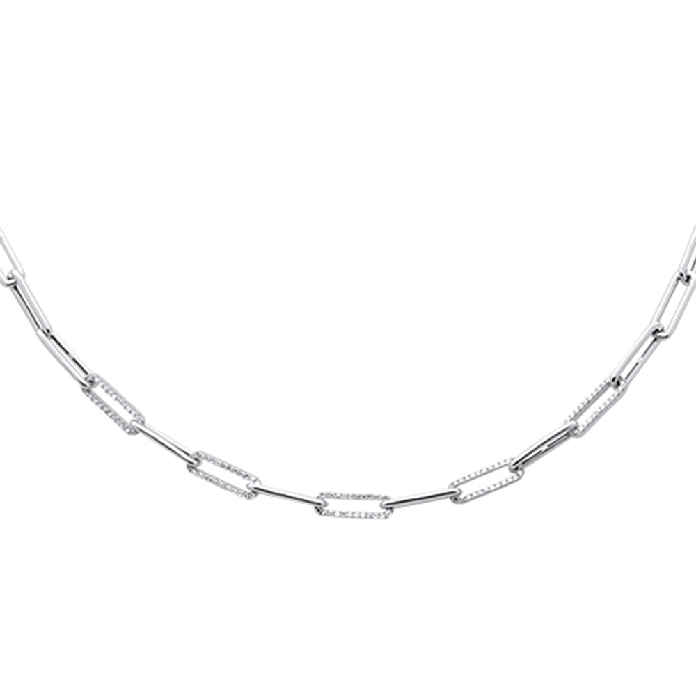 DIAMOND CLOSEOUT! .55ct G SI 14K White Gold Diamond Paperclip Pendant Necklace 16"