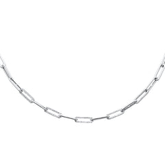 DIAMOND CLOSEOUT! .55ct G SI 14K White Gold Diamond Paperclip Pendant Necklace 16"