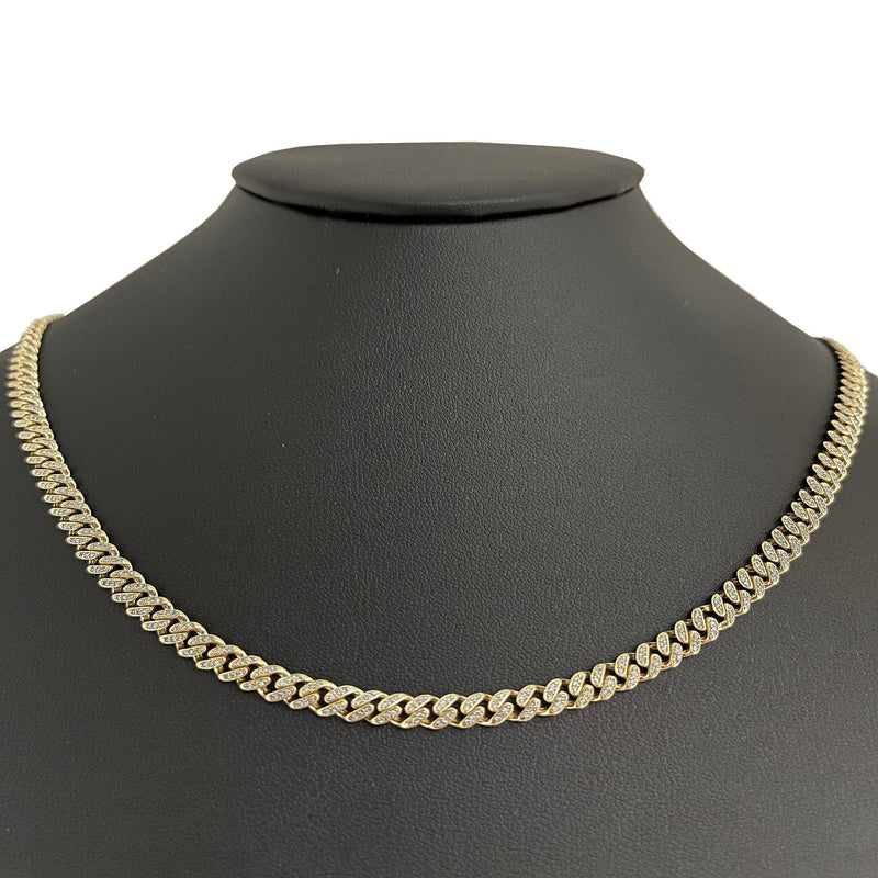 SPECIAL! 5mm 1.75ct G SI 14k Yellow Gold Diamond Round Cuban Necklace 22"