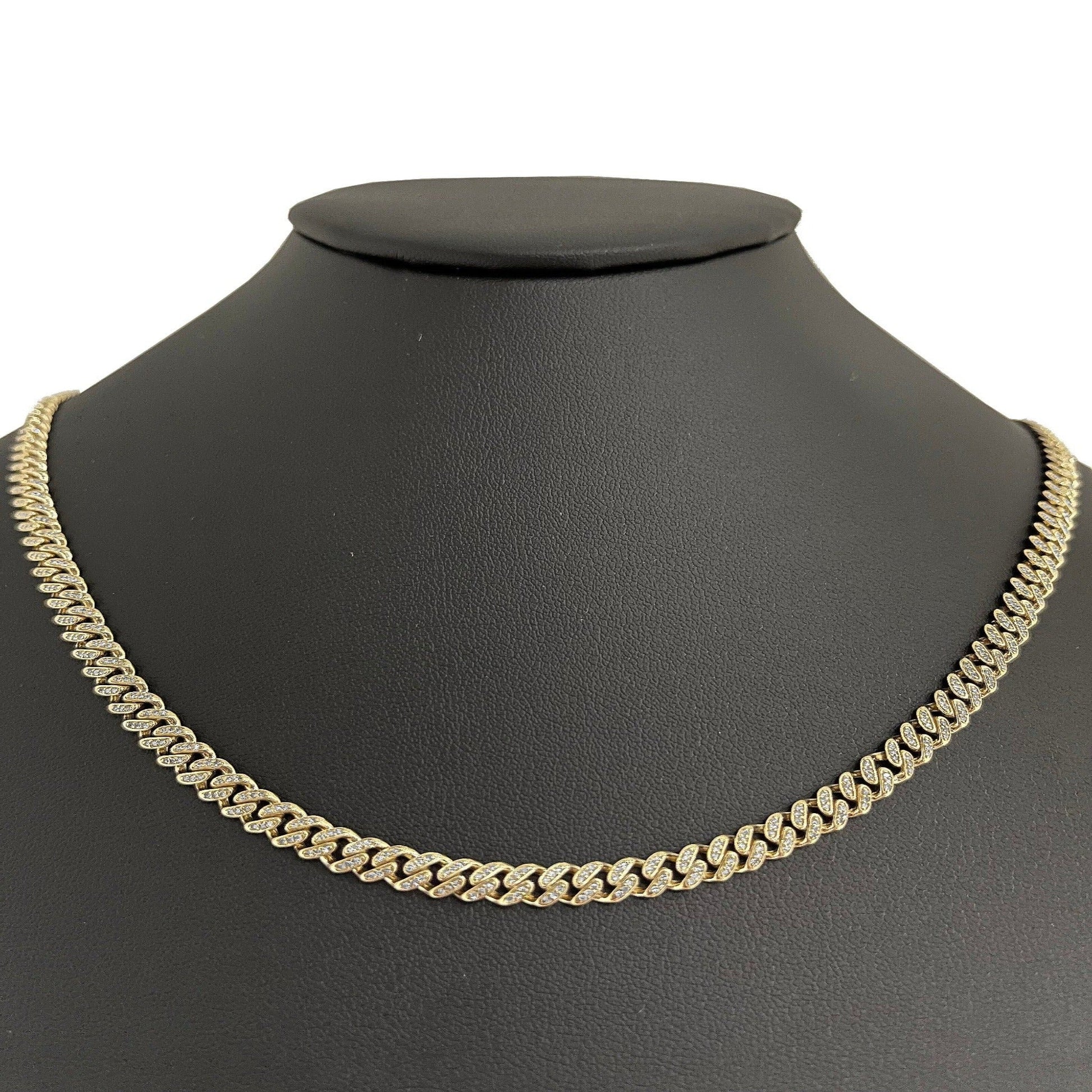 SPECIAL! 5mm 1.35ct G SI 14k Yellow Gold Diamond Round Cuban Necklace 18"