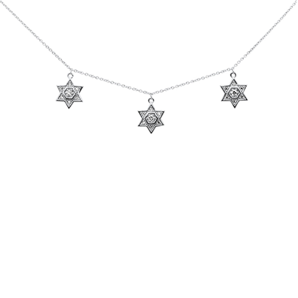 DIAMOND CLOSEOUT!  .20ct G SI 14K White Gold Diamond Star of David Pendant Necklace 16+2" Ext