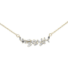 SPECIAL! .21ct G SI 14K Yellow Gold Baguette Diamond Pendant Necklace 18"