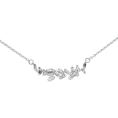 SPECIAL! .22ct G SI 14K White Gold Baguette Diamond Pendant Necklace 18" Long