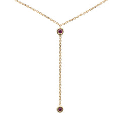 SPECIAL! .08cts G SI 14K Yellow Gold Ruby Gemstone Drop Necklace Pendant 16+2" Ext.