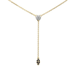 DIAMOND CLOSEOUT!  .13ct G SI 14K Yellow Gold Diamond & Blue Sapphire Gemstone Drop Pendant Necklace 18" Long