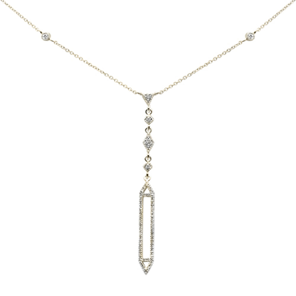 SPECIAL! .23ct G SI 14K Yellow Gold Diamond Drop Lariat Pendant Necklace 16+2" Ext