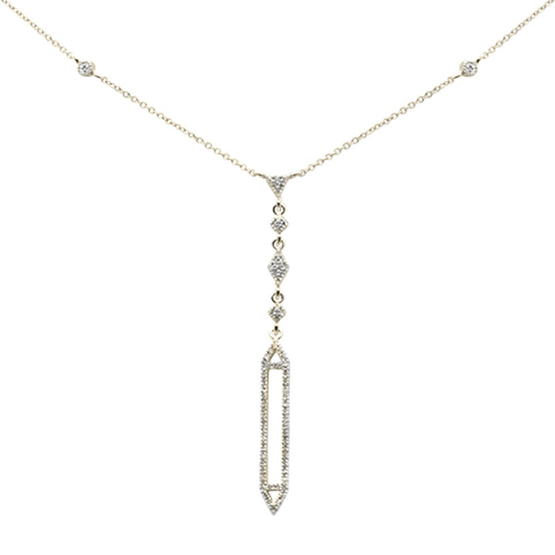 SPECIAL! .23ct G SI 14K Yellow Gold Diamond Drop Lariat Pendant Necklace 16+2" Ext