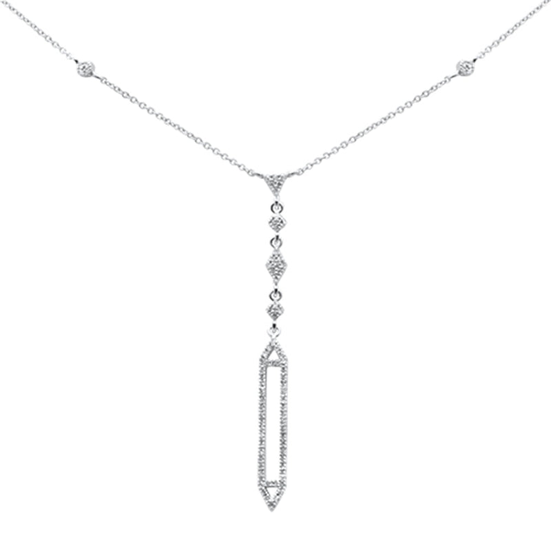 SPECIAL! .23ct G SI 14K White Gold Diamond Drop Lariat Pendant Necklace 16+2" Ext