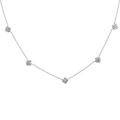 DIAMOND CLOSEOUT!  .51ct G SI 14K White Gold Diamond Square Shaped Pendant Necklace 16+2" Ext