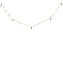 SPECIAL! .07ct G SI 14K Yellow Gold Diamond Marquee Shaped Pendant Necklace 14" Long