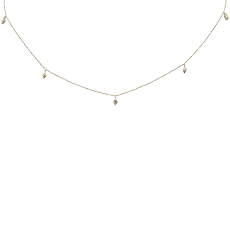 SPECIAL! .07ct G SI 14K Yellow Gold Diamond Marquee Shaped Pendant Necklace 14" Long