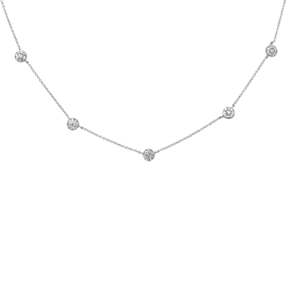 SPECIAL! .43ct G SI 14K White Gold Diamond Round Shaped Diamond by The Yard Pendant Necklace 16+2"