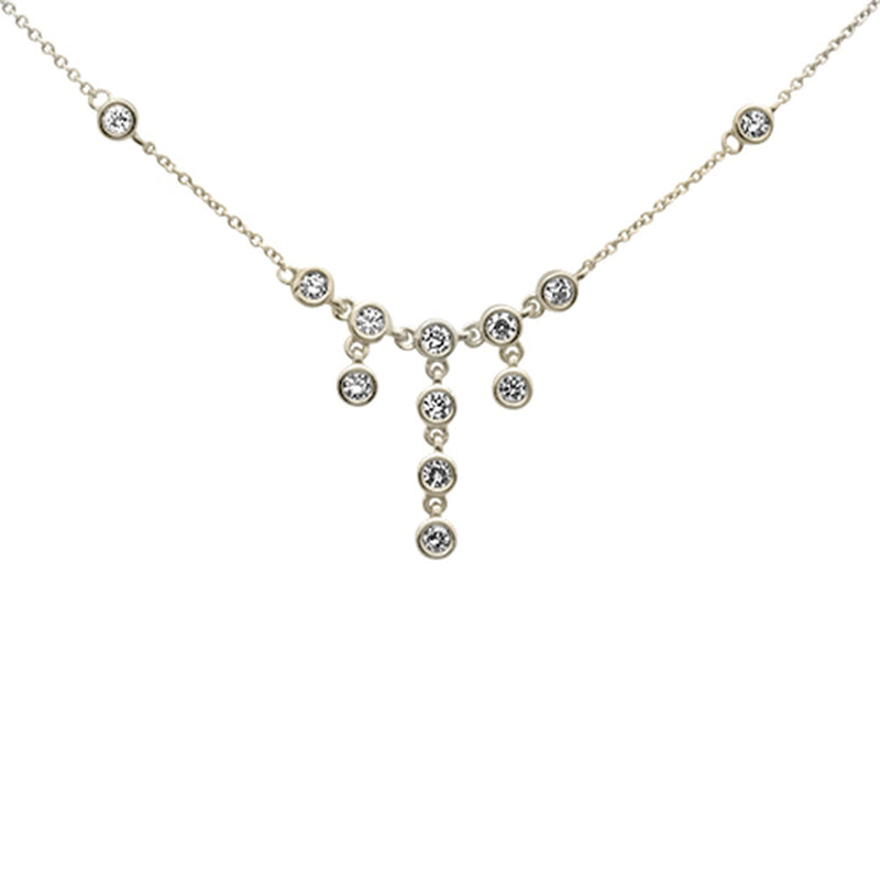 SPECIAL! .52ct G SI 14K Yellow Gold Round Diamond Drop Dangle Pendant Necklace 16+2"