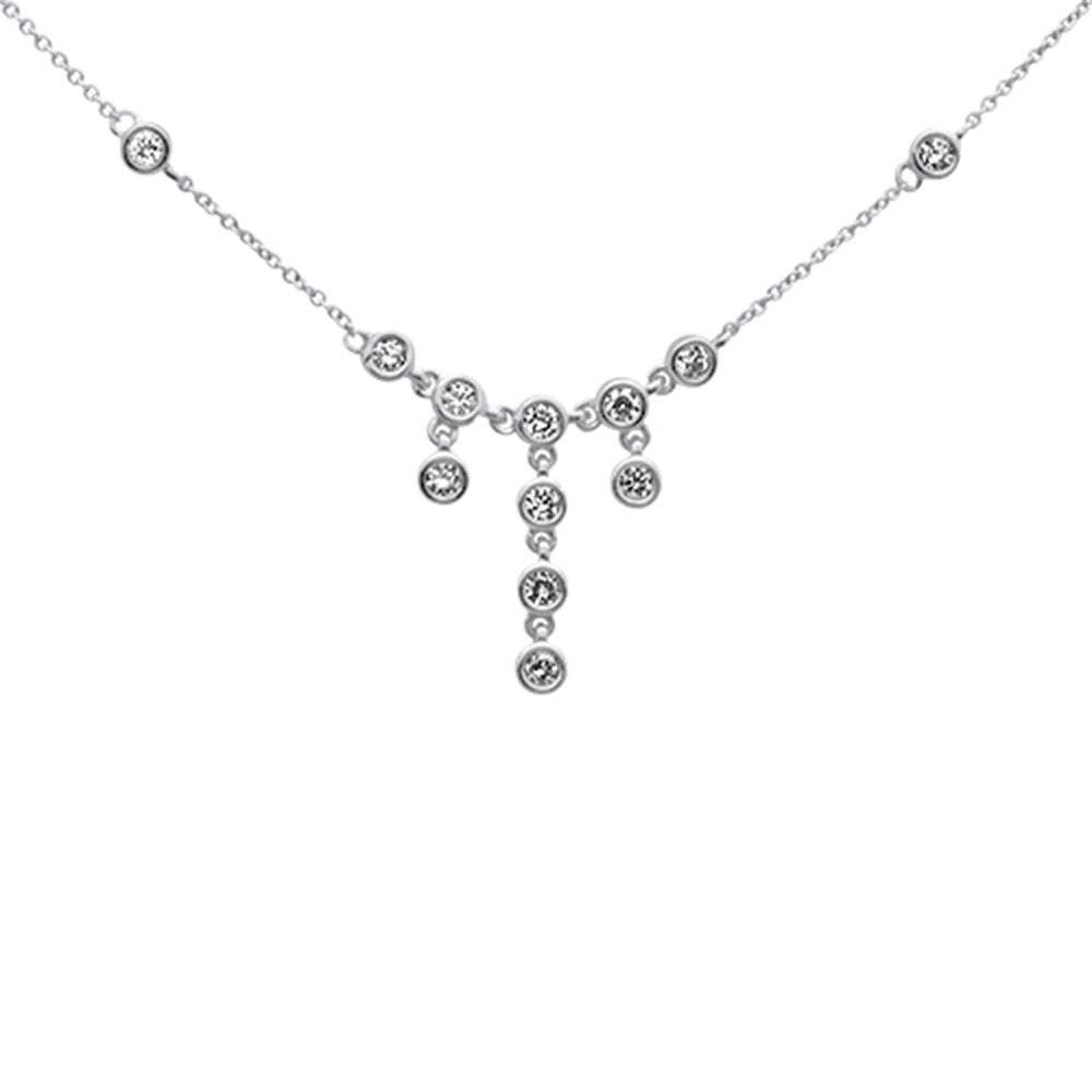 SPECIAL!.47ct G SI 14K White Gold Round Diamond Drop Dangle Pendant Necklace 16+2"
