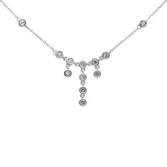 SPECIAL!.47ct G SI 14K White Gold Round Diamond Drop Dangle Pendant Necklace 16+2"
