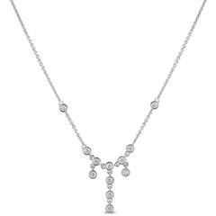 SPECIAL!.47ct G SI 14K White Gold Round Diamond Drop Dangle Pendant Necklace 16+2"