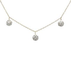 DIAMOND CLOSEOUT! .49ct G SI 14K Yellow Gold Diamond Flower Style Pendant Necklace 16+2" Ext