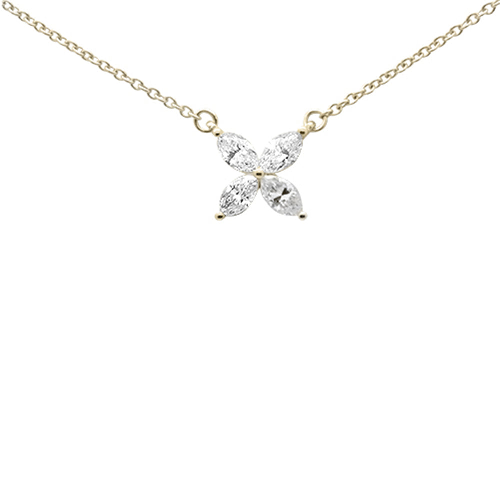 SPECIAL!.38ct G SI 14K Yellow Gold Diamond Marquee Shaped Butterfly Pendant Necklace 18"
