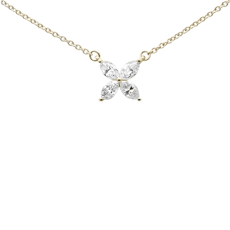 SPECIAL!.38ct G SI 14K Yellow Gold Diamond Marquee Shaped Butterfly Pendant Necklace 18"