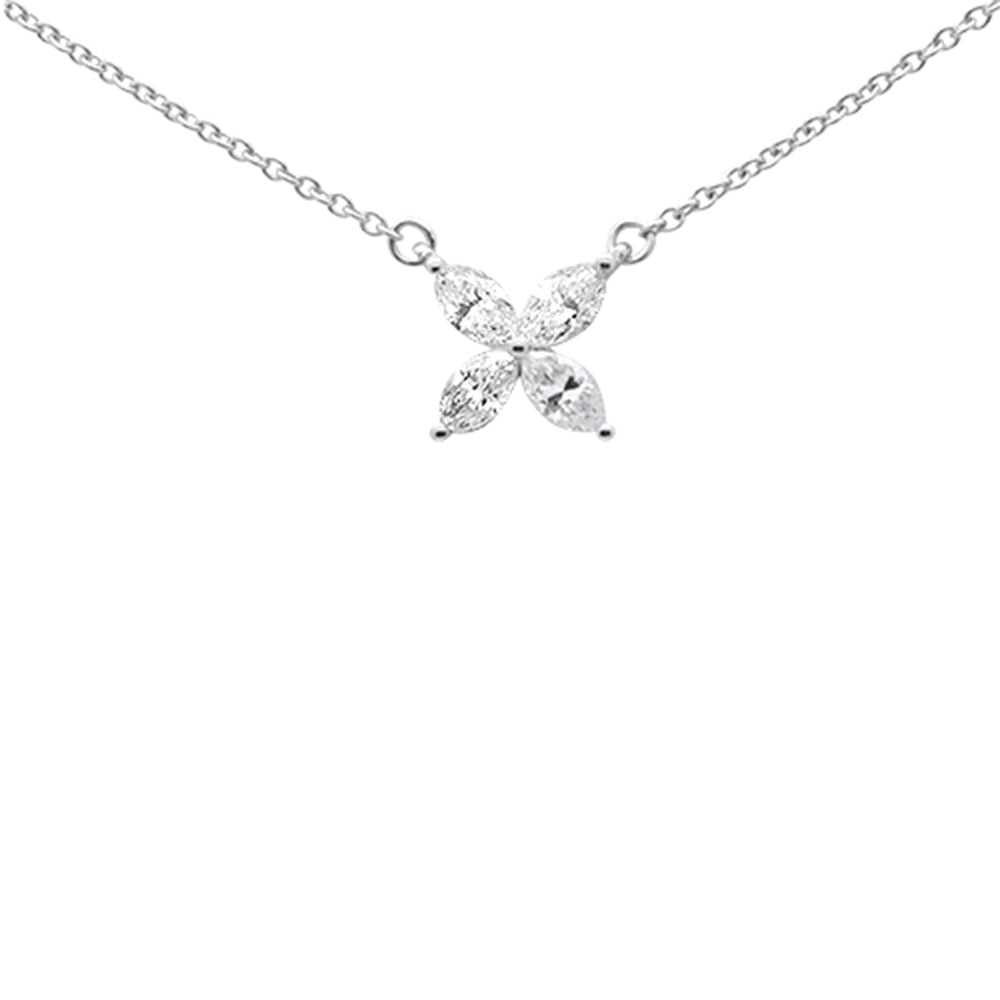 SPECIAL!.39ct G SI 14K White Gold Diamond Marquee Shaped Butterfly Pendant Necklace 18"