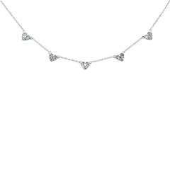 SPECIAL! .36ct G SI 14K White Gold Diamond Heart Shaped Diamond by the Yard Pendant Necklace 16+2" Ext.