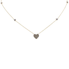 SPECIAL!.68ct G SI 14K Yellow Gold Blue Sapphire Gemstone Heart Pendant Necklace 18"