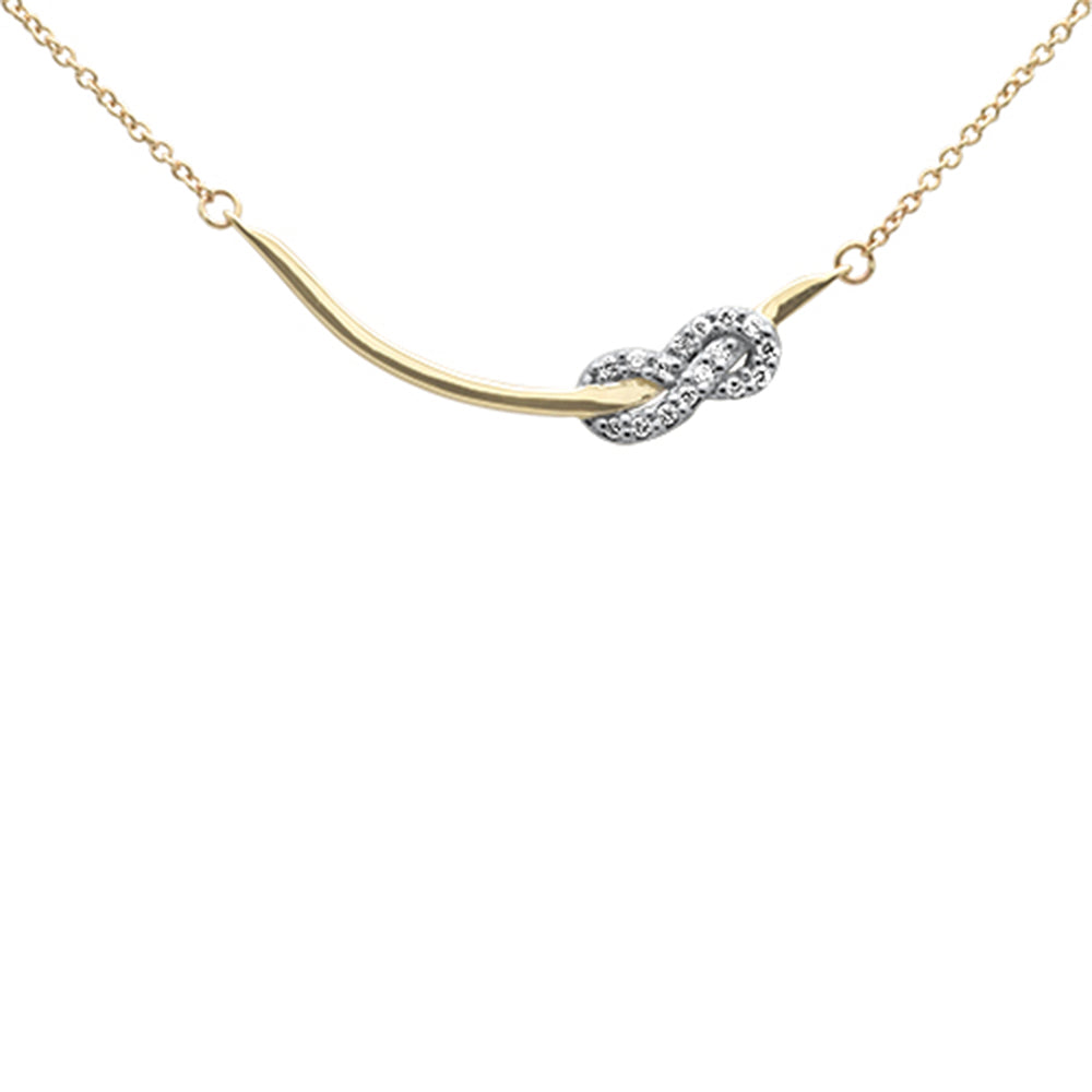 SPECIAL! .07ct G SI 14K Yellow Gold Diamond Infinity Pendant Necklace 18" Long
