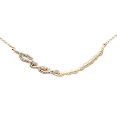SPECIAL! .15ct G SI 14K Yellow Gold Diamond Curve Bar Pendant Necklace 18" Long