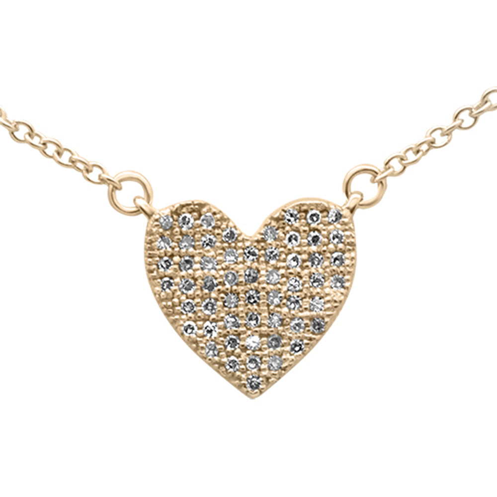 SPECIAL! .12ct G SI 14K Yellow Gold Diamond Heart Pendant Necklace 18" Long